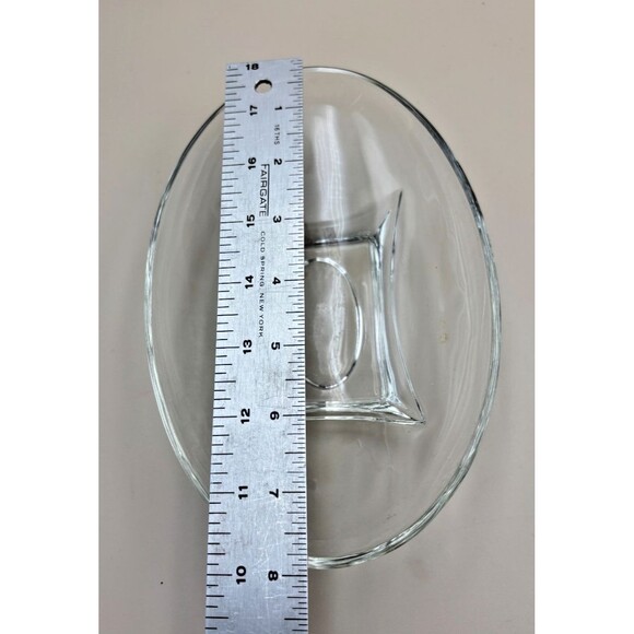Vintage Hazel Atlas Oval Clear Glass 8" x 5" Footed Serving Dish Bowl 1960s - Picture 5 of 5